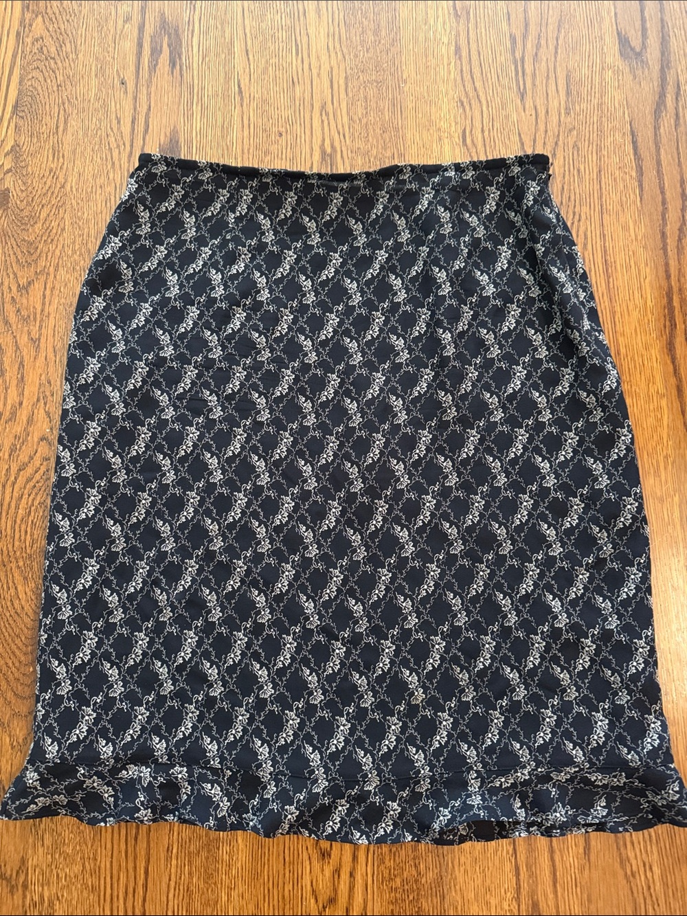 Talbots Black and Cream Flower Motif